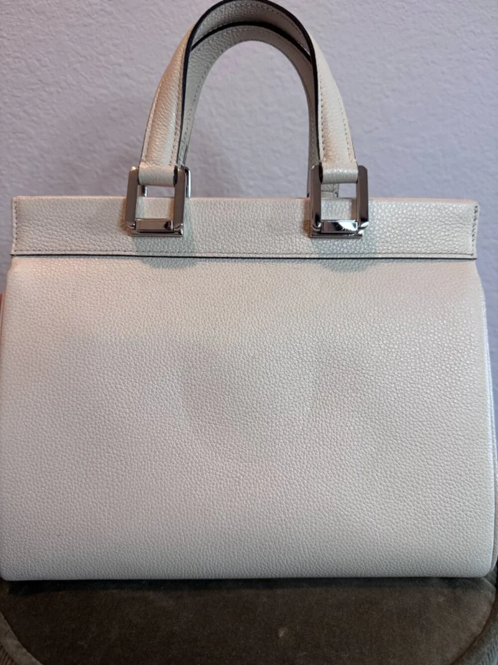 Gucci Zumi White Leather Top Handle Bag Crossbody